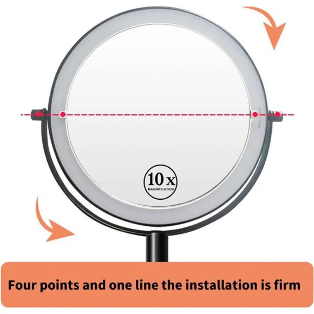 Rechargeable Wall Mounted Lighted Makeup Mirror,Mounted Makeup Magnifying Mirror